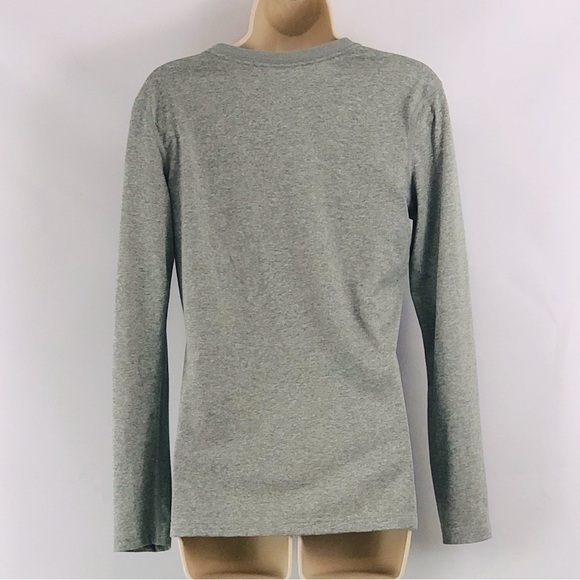 Nike Dri-Fit V Neck Gray Long Sleeve Shirt - Picture 2 of 16